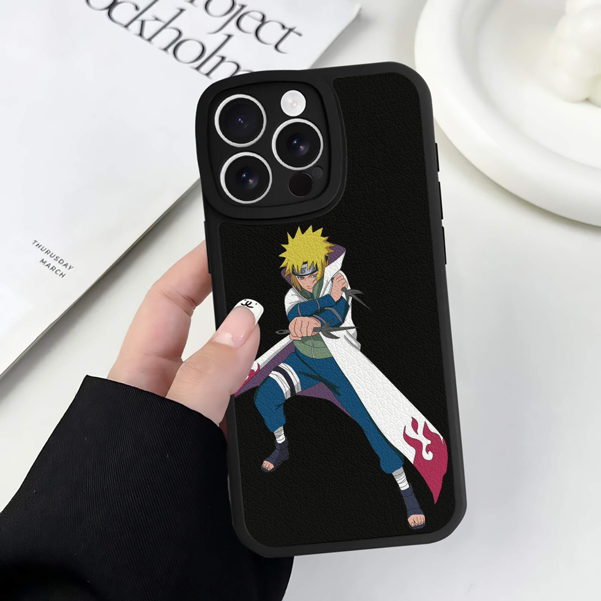（画像用） NARUTO -ナルト- 波風 ミナト Namikaze Minato 【iPhone 16シリーズ対応】シリコンスマホケース（レザー調） 材質：シリコン
